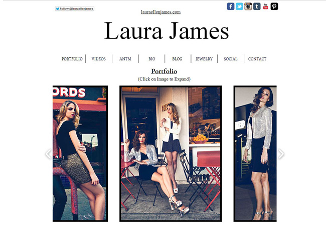 Site Wix de Laura James, Top model