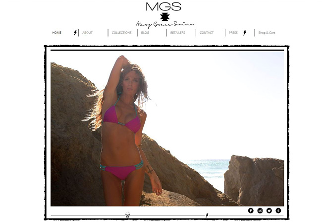 Site wix de May Grace : marque de maillots de bain