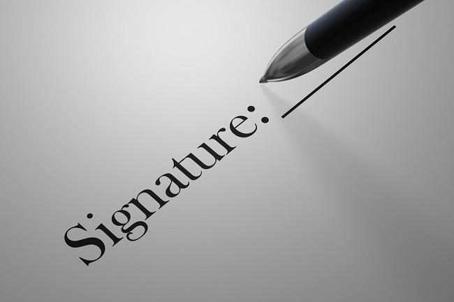 Signature en pied de page