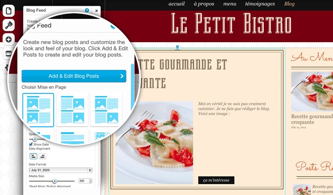 éditeur Wix : Blog