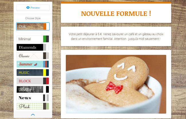 Wix ShoutOut - création de newsletter
